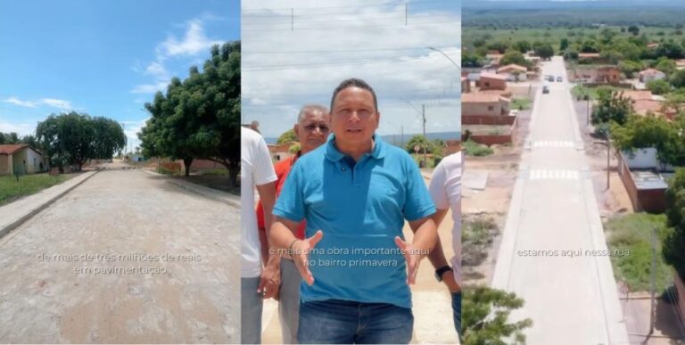 ALVORADA DO GURGUÉIA/PI: PREFEITO LÉCIO GUSTAVO ACOMPANHA AVANÇO DAS OBRAS DE CALÇAMENTO NO BAIRRO PRIMAVERA