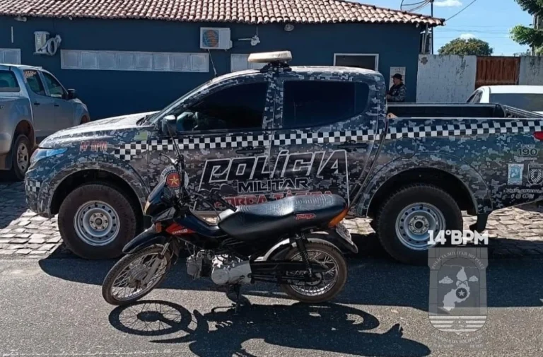 OEIRAS/PI: MOTOCICLETA FURTADA É RECUPERADA PELA FORÇA TÁTICA APÓS DENÚNCIA ANÔNIMA