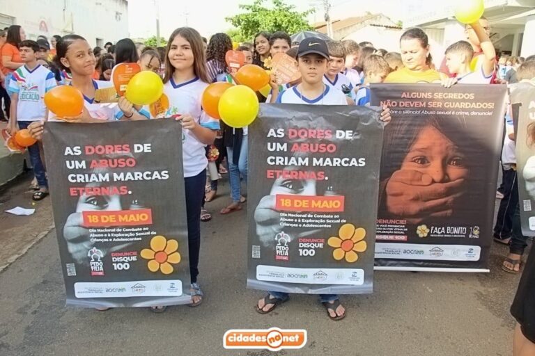 BOCAINA/PI: ALUNOS DE BOCAINA VÃO ÀS RUAS EM ATO DE CONSCIENTIZAÇÃO CONTRA O ABUSO E A EXPLORAÇÃO SEXUAL DE CRIANÇAS E ADOLESCENTES
