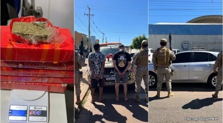PICOS/PI: POLÍCIA APREENDE 4KG DE DROGAS COM DOIS HOMENS APÓS DENÚNCIA ANÔNIMA