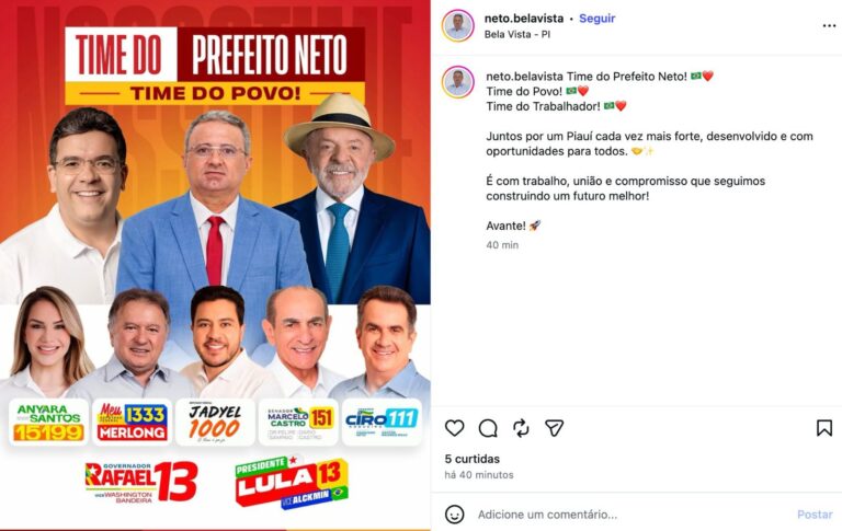 BELA VISTA/PI: PREFEITO DO PT, NETO BELA VISTA CONFIRMA APOIO A CIRO NOGUEIRA